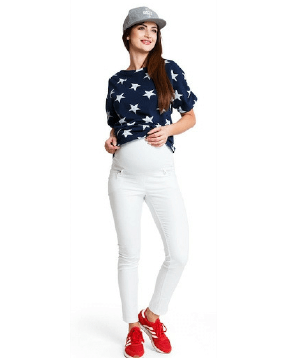 Pantaloni gravide Candy White