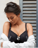 Cămașă de noapte gravide și alăptare Lisa negru