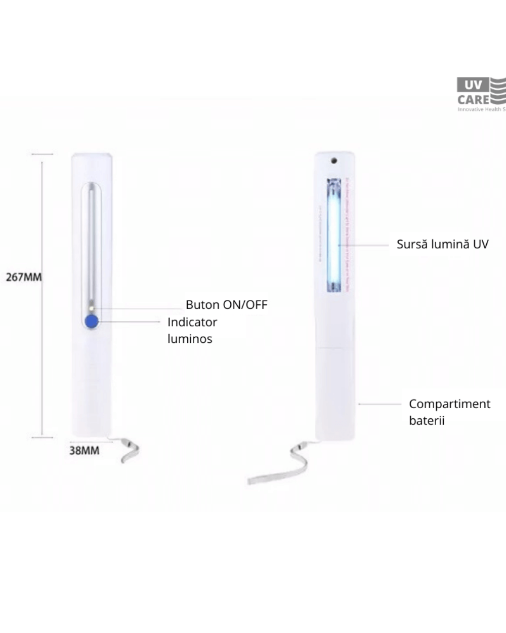 Lampă portabilă sterilizare/ dezinfectare cu UVC Blue Hub - 3