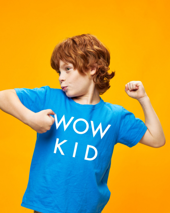 Tricou copii WoW KiD bleu WOW MOM® - 1