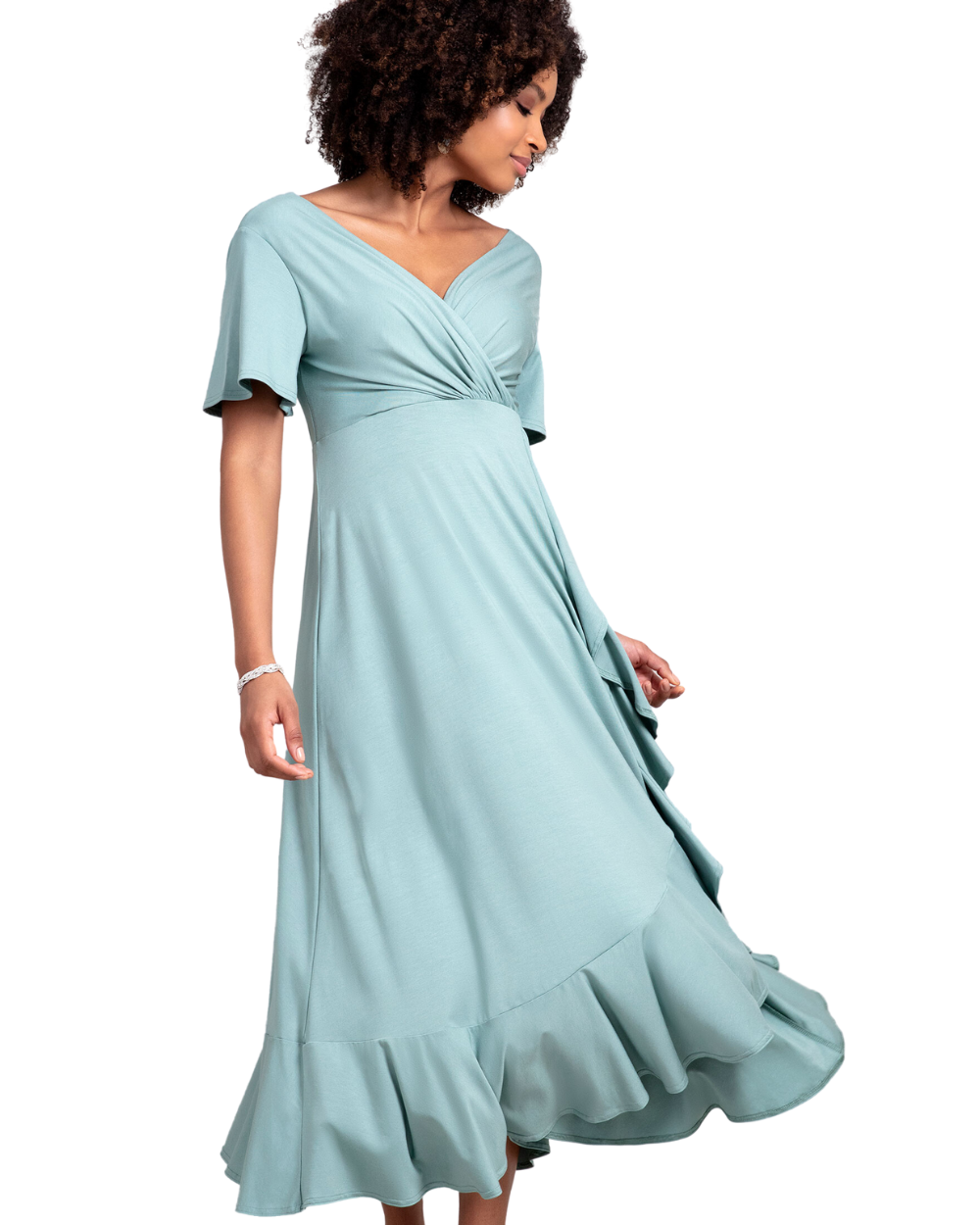 Rochie Waterfall Harbour Green - 5