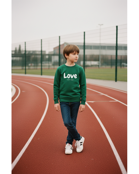 Bluză Love is all I need Verde WOW MOM® - 1