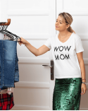 Tricou WoW MoM® V-neck alb Mama Boutique - 2