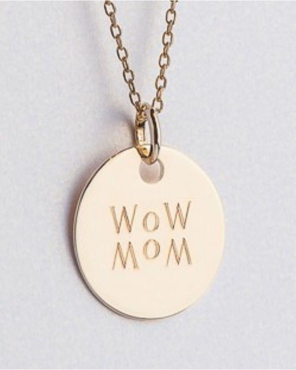 Lanț cu pandantiv WOW MOM auriu Mama Boutique - 1